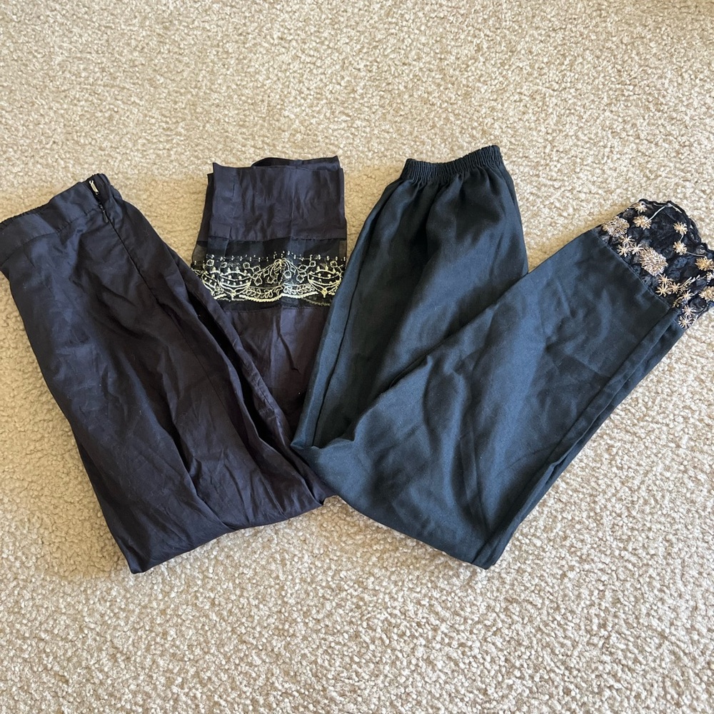 ⭐️ BUNDLE OF TWO Black Embroidered Trousers (Salwars) ⭐️